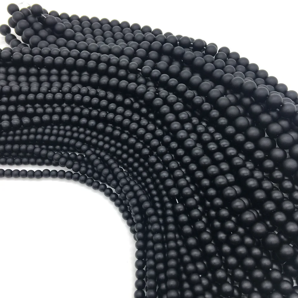 4 12 мм натуральный черный камень Бусины круглые матовые черные бусины тусклый