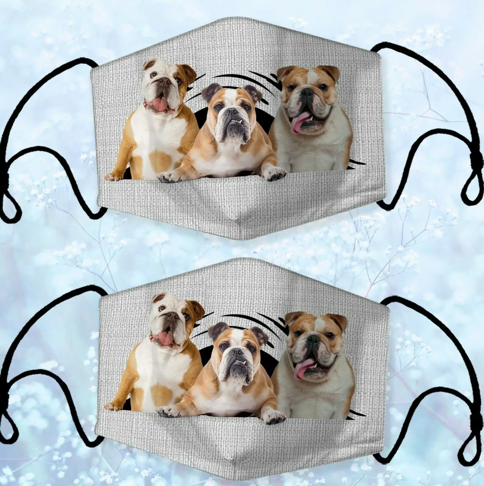 

Bulldog Seeking Soft Cloth Face Mask Reusable