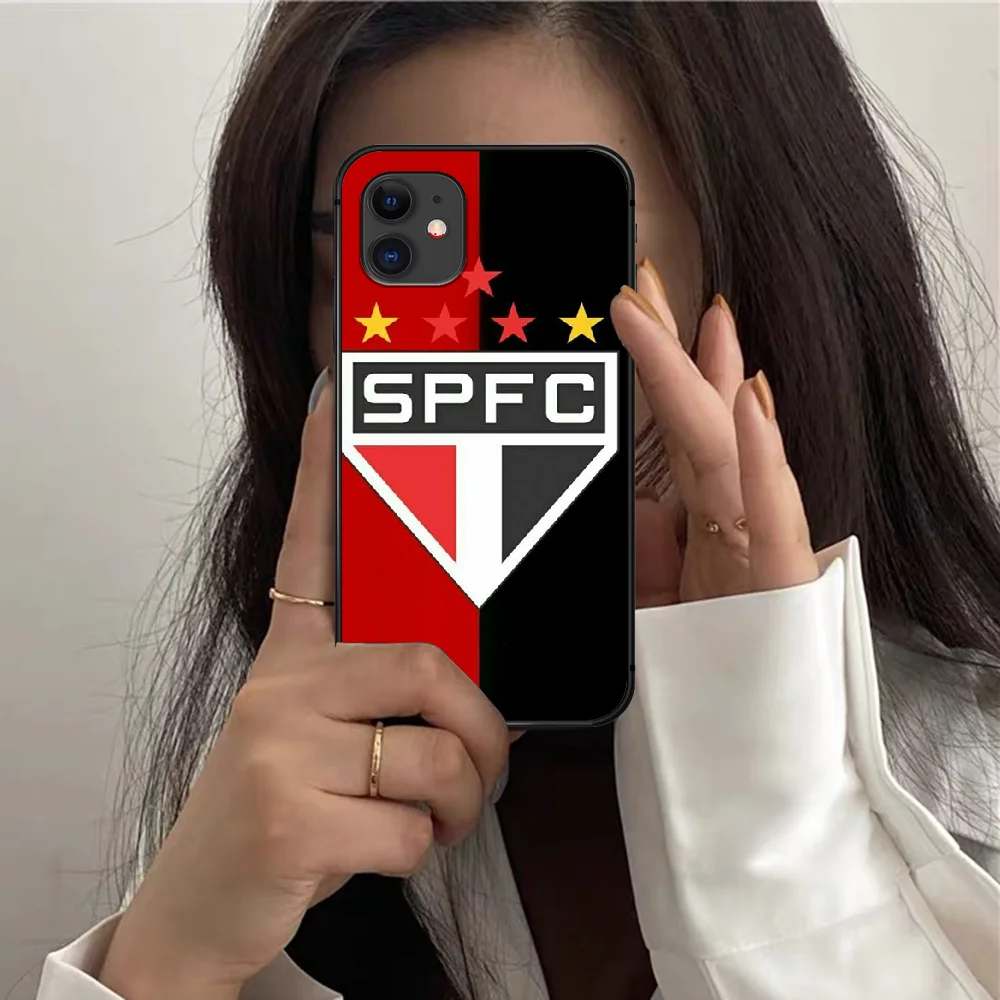 

Sao Paulo football Clube Phone Case For Iphone 12 Mini 11 PRO X XR XS MAX 6 6s 7 8 Plus 4 5 5s SE 2020 black Coque Pretty Cover