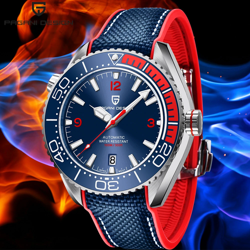 PAGANI DESIGN Sports Men Mechanical Wristwatches Top Brand Ceramic Bezel Automatic Watch Stainless Steel Watch Men reloj hombre