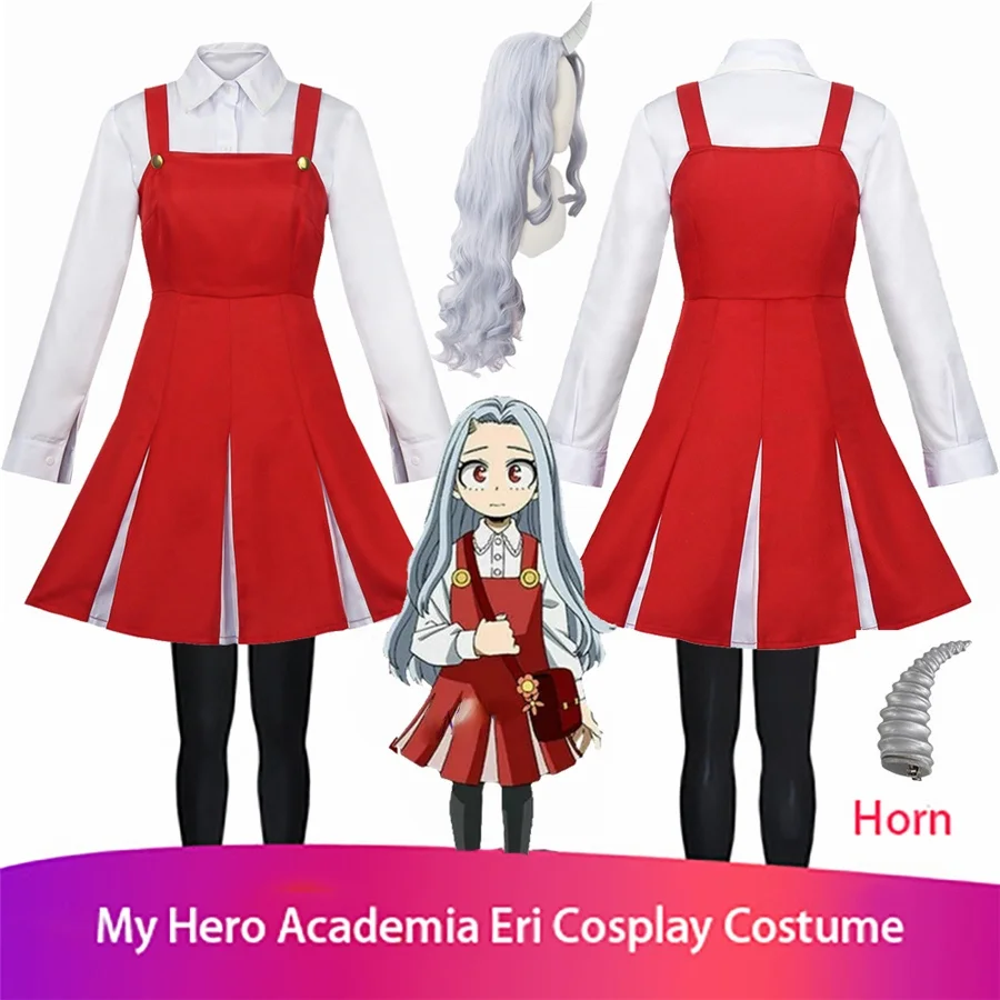 

My Hero Academia Eri Cosplay Costume Uniform Horn Dress Wig Cosplay Anime Boku No Academia Christmas Costumes For Women