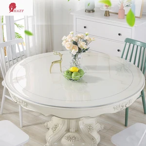 round pvc transparent tablecloth 1 5mmtable cloths waterproof kitchen pattern oil table cover glass soft cloth dining table mat free global shipping