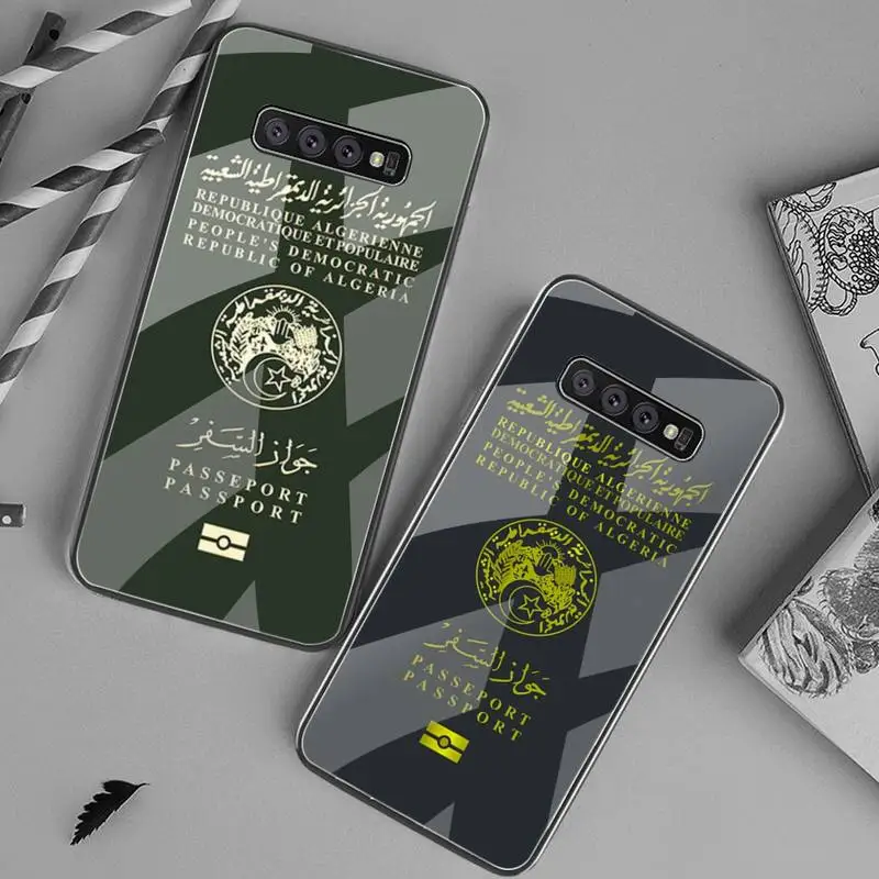 

Algerian Passport Tshirt Phone Case Tempered Glass For Samsung S20 Plus S7 S8 S9 S10 Plus Note 8 9 10 Plus