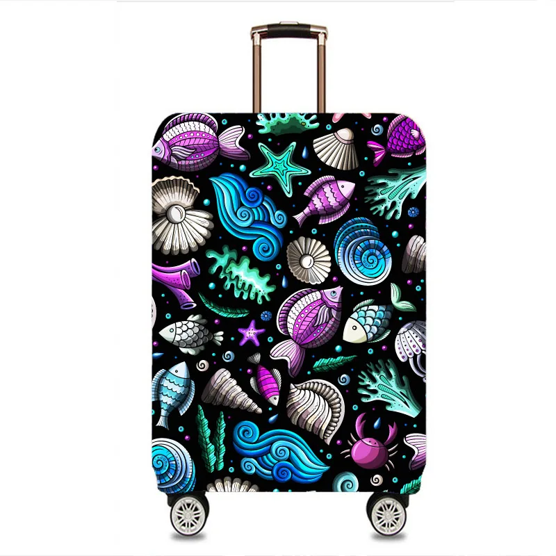 

Custom Spandex Luggage Protector Suitcase Cover Fish Pattern Small amount of customization