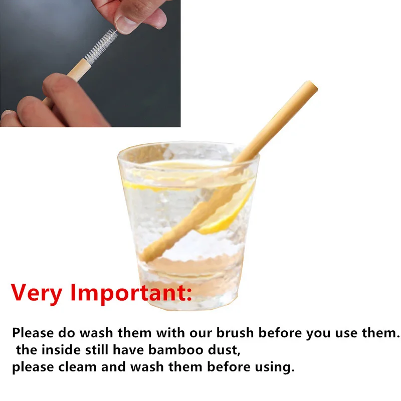 4 шт. Экологичная бамбуковая соломенная сумка многоразовая щетка многоразовые