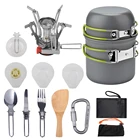 Походная посуда, набор для приготовления пищи со складной ложкой, вилкой и ножом
