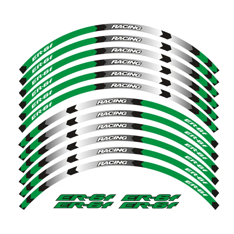 

Motorcycle Racing Equipment Accessories Wheel Tire Rim Decoration Adhesive Reflective Decal Sticker For KAWASAKI ER-6F er6f