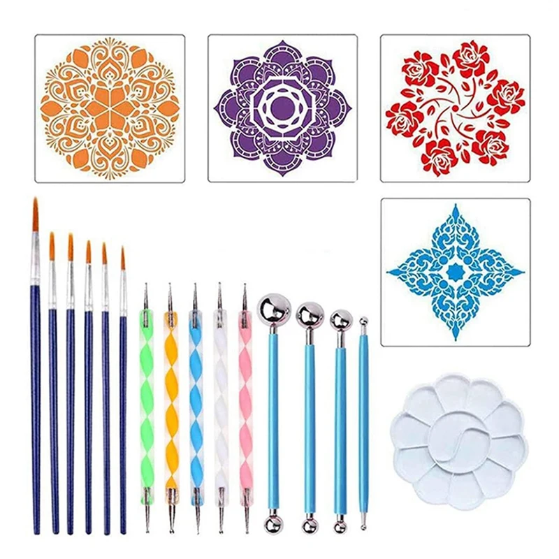 20 шт Мандала пунктирные Инструменты Набор мандалы живописи нажмите с силой так