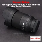 35 F1.4 Art  35 мм f1. 4 DG DN Защитная пленка для объектива Sigma Art 35 мм F1.4 DG DN для Sony E Mount Premium Decal Защитная Наклейка