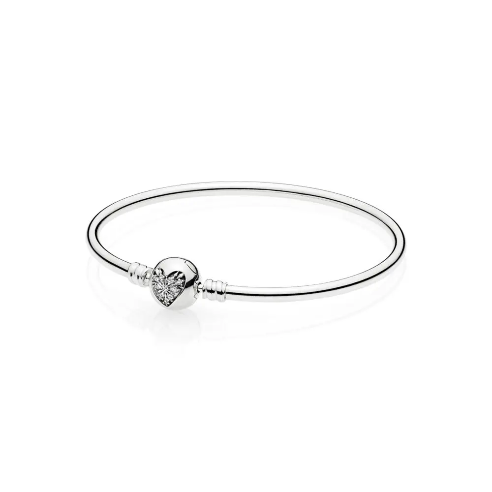 

3 Style 925 Sterling Silver Basic Bracelets Bangels Round Shape Buckle For Women Diay Charms Jewelry