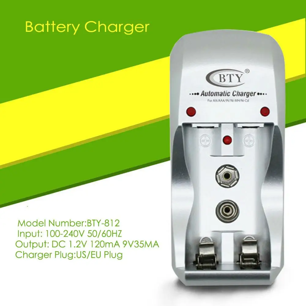 Универсальное зарядное устройство с 2 слотами простое в использовании для AA/AAA 9V