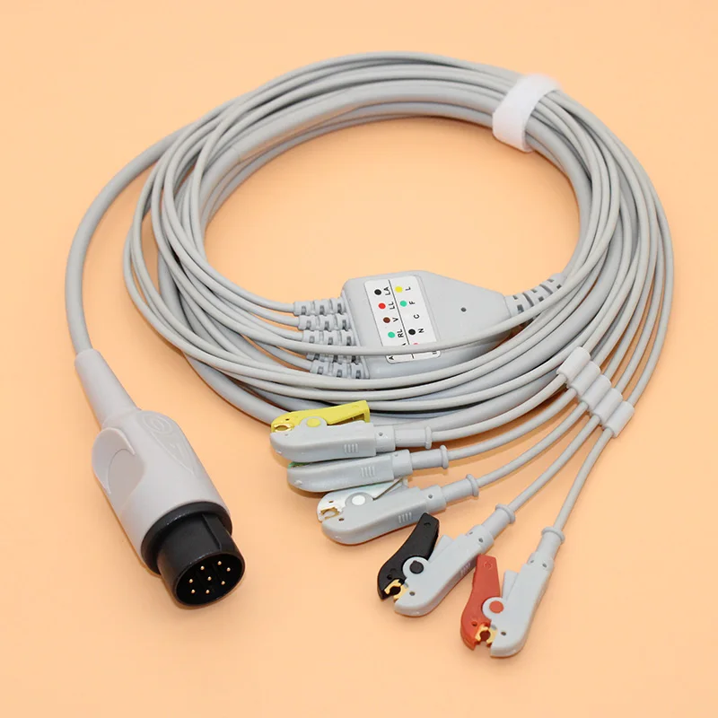 Совместим с 8PIN nikohhon den OEC-6102A/6105A/6120A и Φ пациент монитором ЭКГ 5 свинцовых кабелей