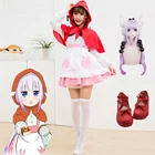 Кобаяши Дракон горничной Камуи Kanna капюшоном Лолита милое платье наряд-Униформа аниме Костюмы для косплея