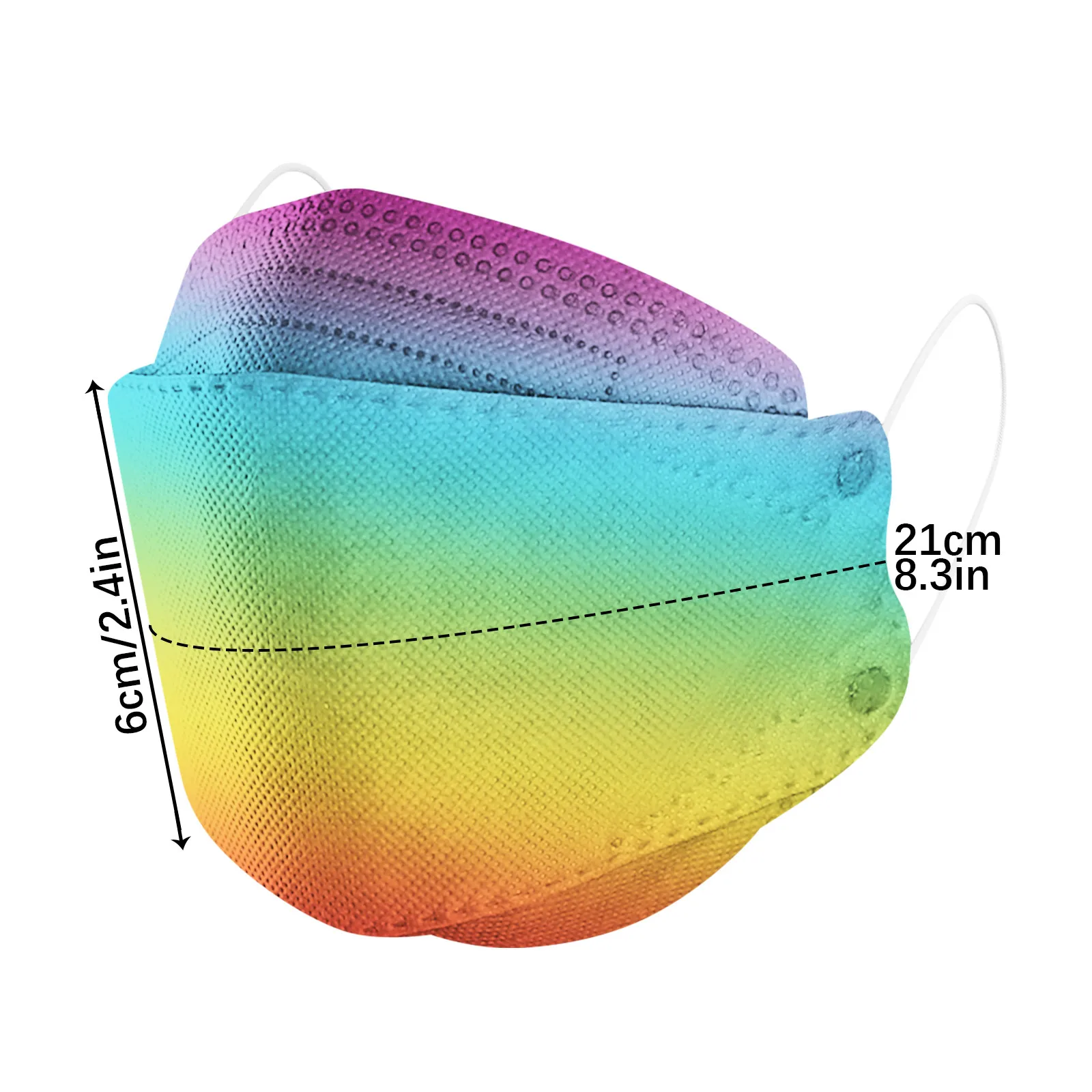 

3d Rainbow Disposable Masks Adult Face Mask Fish Non-woven Facial Mouth Mask Fish Color Mascarillas Mascara Mouth Cap 20-50pcs