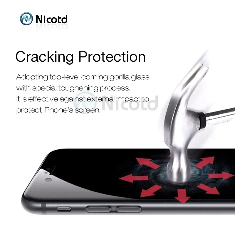 Закаленное стекло с полным покрытием для iPhone 7 6 6S Plus 2.5D защитная пленка экрана iphone
