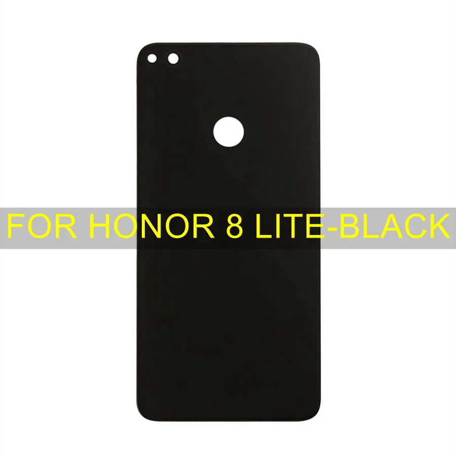 Для Honor 8 Lite Задняя стеклянная крышка батареи Задняя Дверь Корпус панель для Huawei Honor 8 Lite Задняя стеклянная крышка Honor8 Lite - Цвет: 8Lite Black