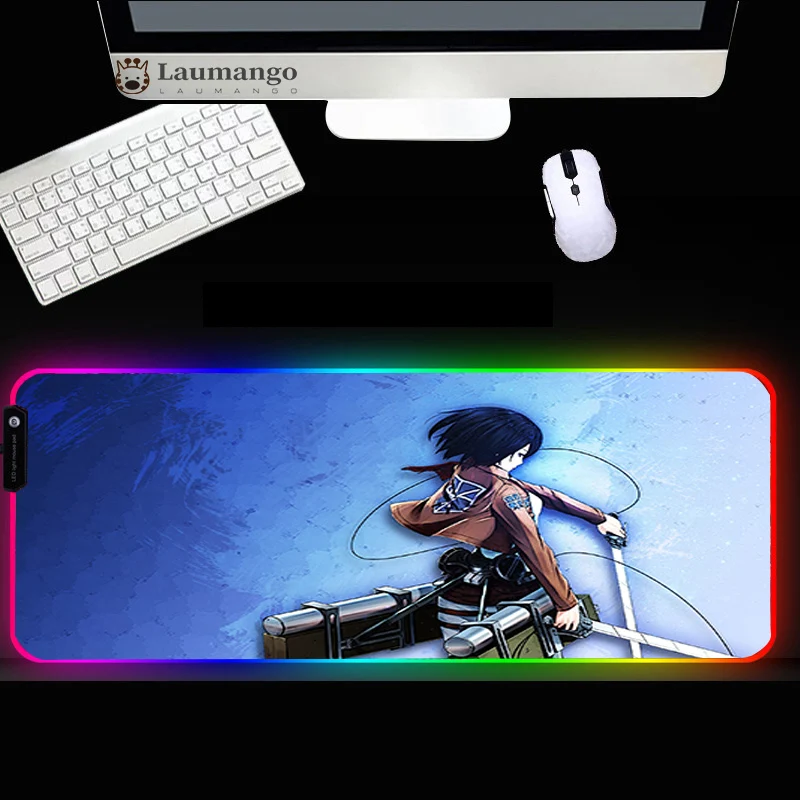

Attack on Titan various Size Game RGB Mouse Pad Large Size Computer Mouse Keyboard Pad