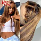 Парик RXY 180, плотность 427, прямые натуральные волосы, Т-образный, медовый блонд, парики для женщин