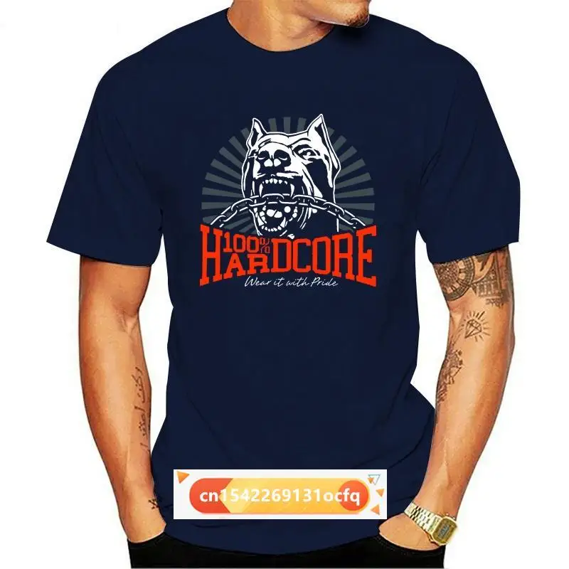 

100% Hardcore T Shirt Dog 1 Black Gabber Techno Partyoutfit New 2018 Hot Summer Casual T Shirt Printing Top Tee Plus Size 011523