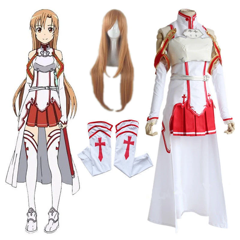 Аниме меч искусство онлайн Asuna Yuuki платье косплей костюмы униформа на Хэллоуин