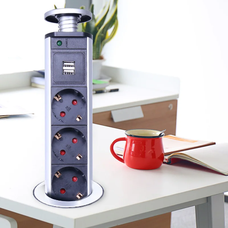 Универсальная электрическая розетка для кухни и стола 2 USB-порта | Обустройство