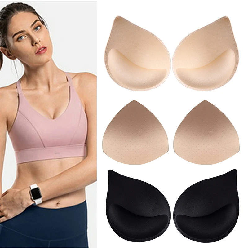 

4Pcs/2Pair Sponge Bra Pads Push Up Breast Enhancer Removeable Bra Padding Inserts Cups for Swimsuit Bikini Padding Intimates