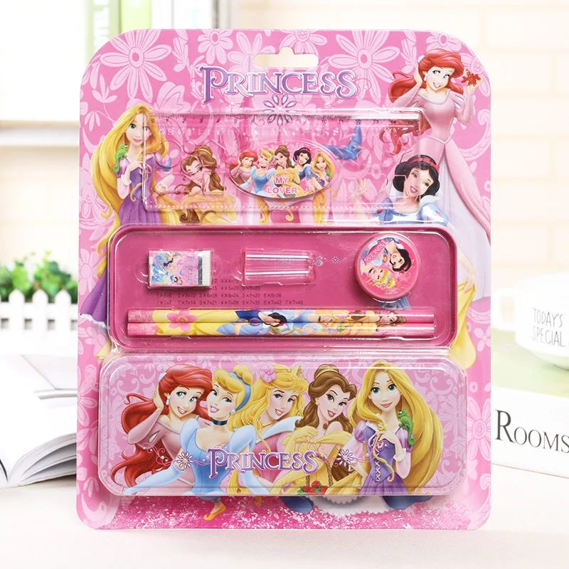 

8-piece Disney cute stationery set cartoon double-layer stationery box pencil eraser and other writing school supplies gifts