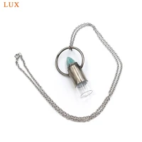 natural amazonite obsidian perfume bottle pendant gunmetal plated rollerball necklace essential oil diffuser gems charms vial