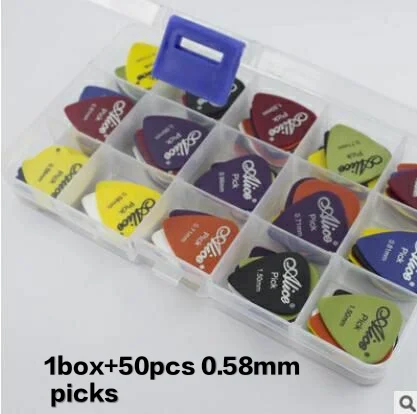 058mm50pcsbox Электрогитары Палочки акустическая музыка Палочки s медиатор 0,58/0,71/0,81/0,96/1,20/1,50 мм Толщина Аксессуары для гитары - Цвет: 058mm50pcsbox