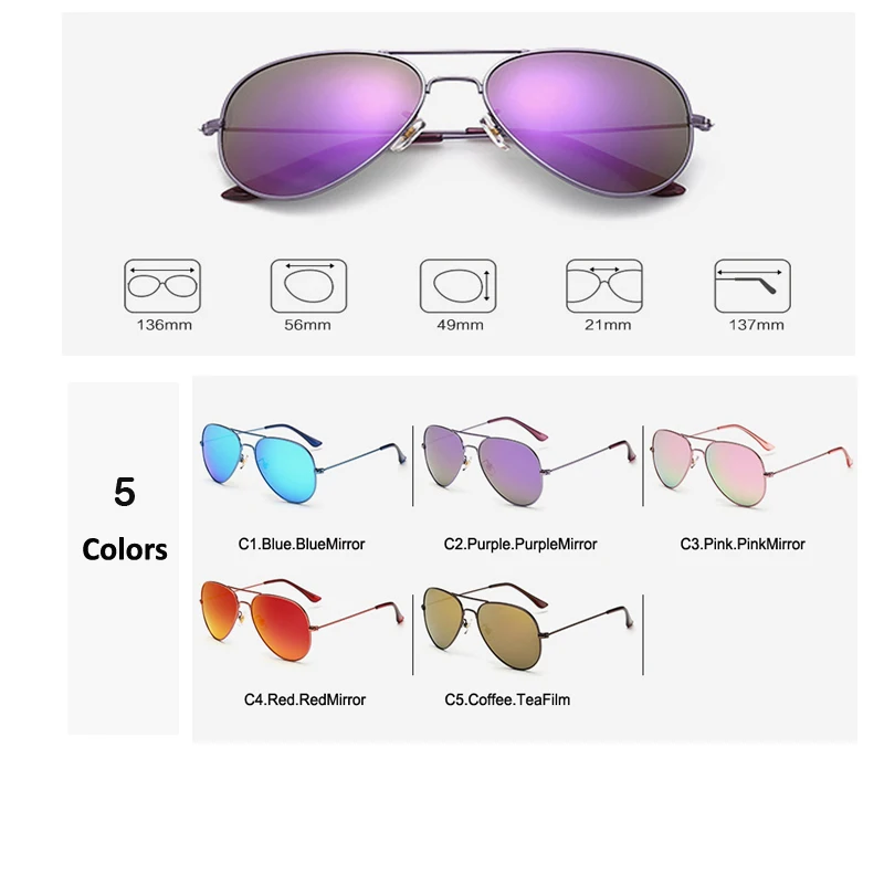 

Kanffod New Fashion Classic Brand Pilot Polarized Sunglasses For Women Men UV400 Mirror Lens Small Frame Driving Eyewear