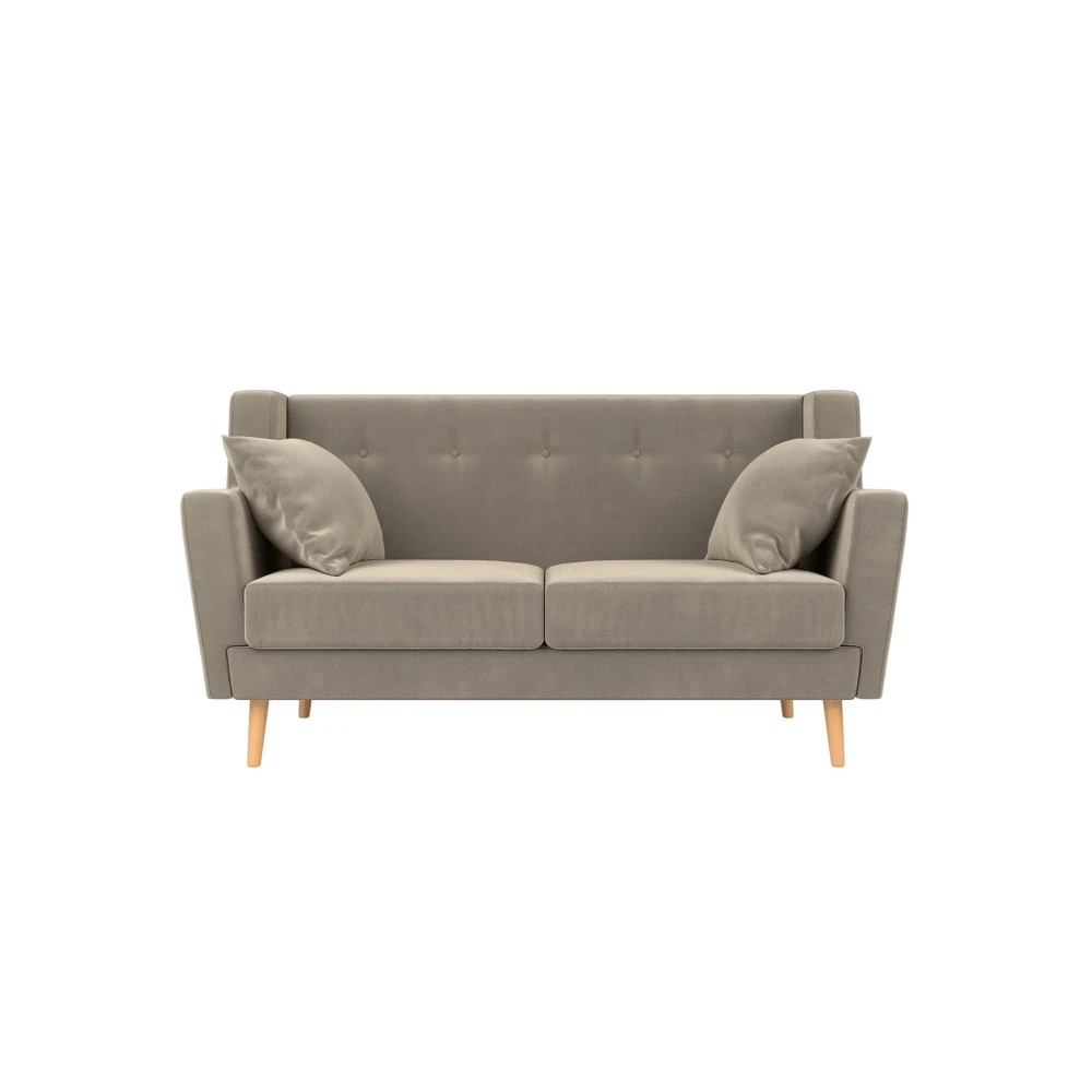 Кухонный прямой диван АртМебель Брайтон 2-х местный микровельвет |