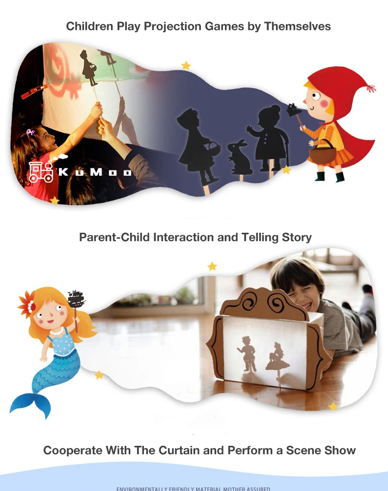 Mideer kids story shadow Набор куколок-марионеток воображение Развивающие игрушки для детей интересные Проекционные художественные игры