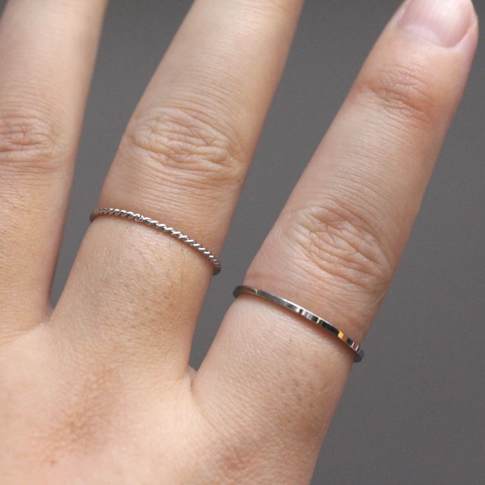 Набор Колец ZMZY из нержавеющей стали для пары 2 шт. витые антиаллергенные гладкие