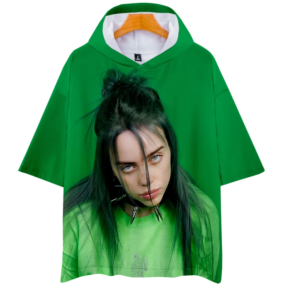Billie Eilish 3D толстовки Новинка короткий рукав мода лето/весна футболка классная и дышащая футболка с коротким рукавом