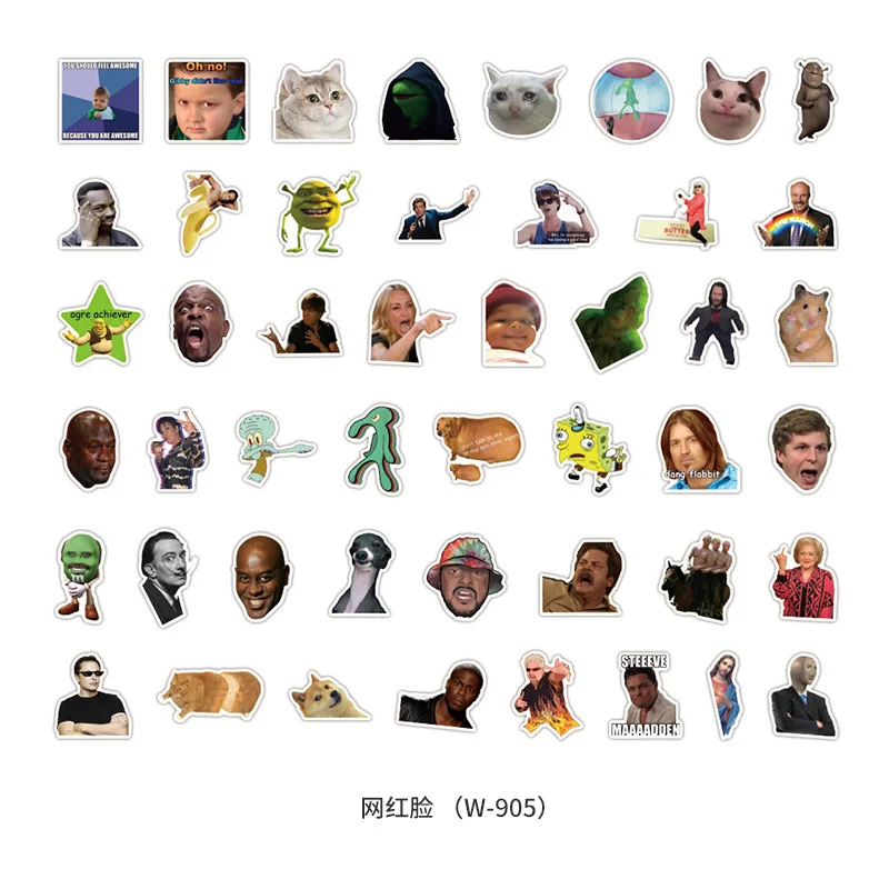 

50Pcs/Pack Stickers Memes Graffiti Vintage Poster Waterproof Skateboard Luggage Motorcycle Laptop Furniture Sticker Kids Toys