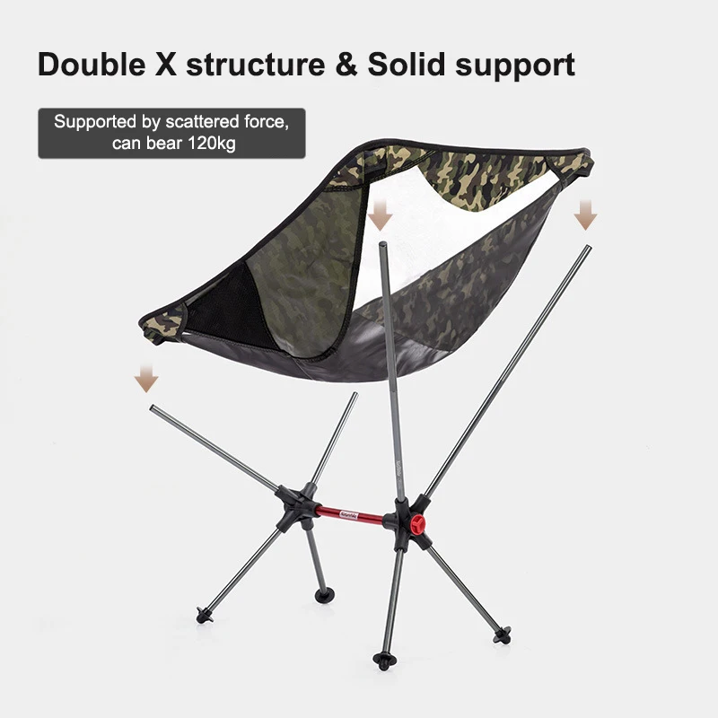 Уличный портативный ссветильник складной стул из алюминиевого сплава со спинкой