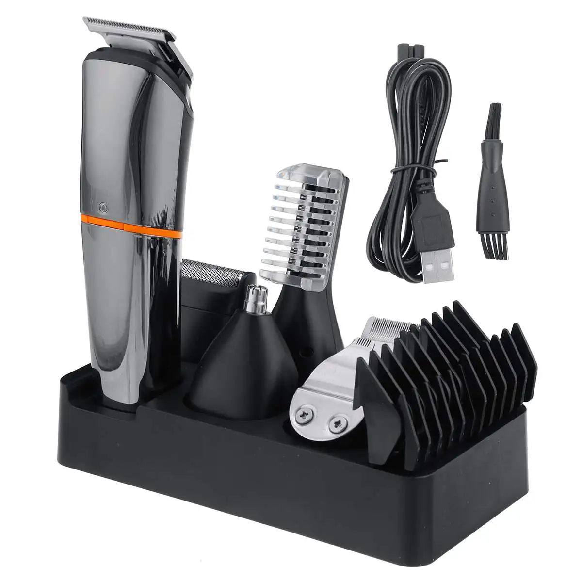 

6 in 1 Professional Hair Clipper Trimmer Rechargeable Electric Shaver Men Hair Cutting Machines Beard Trimer Facial Grooming Kit