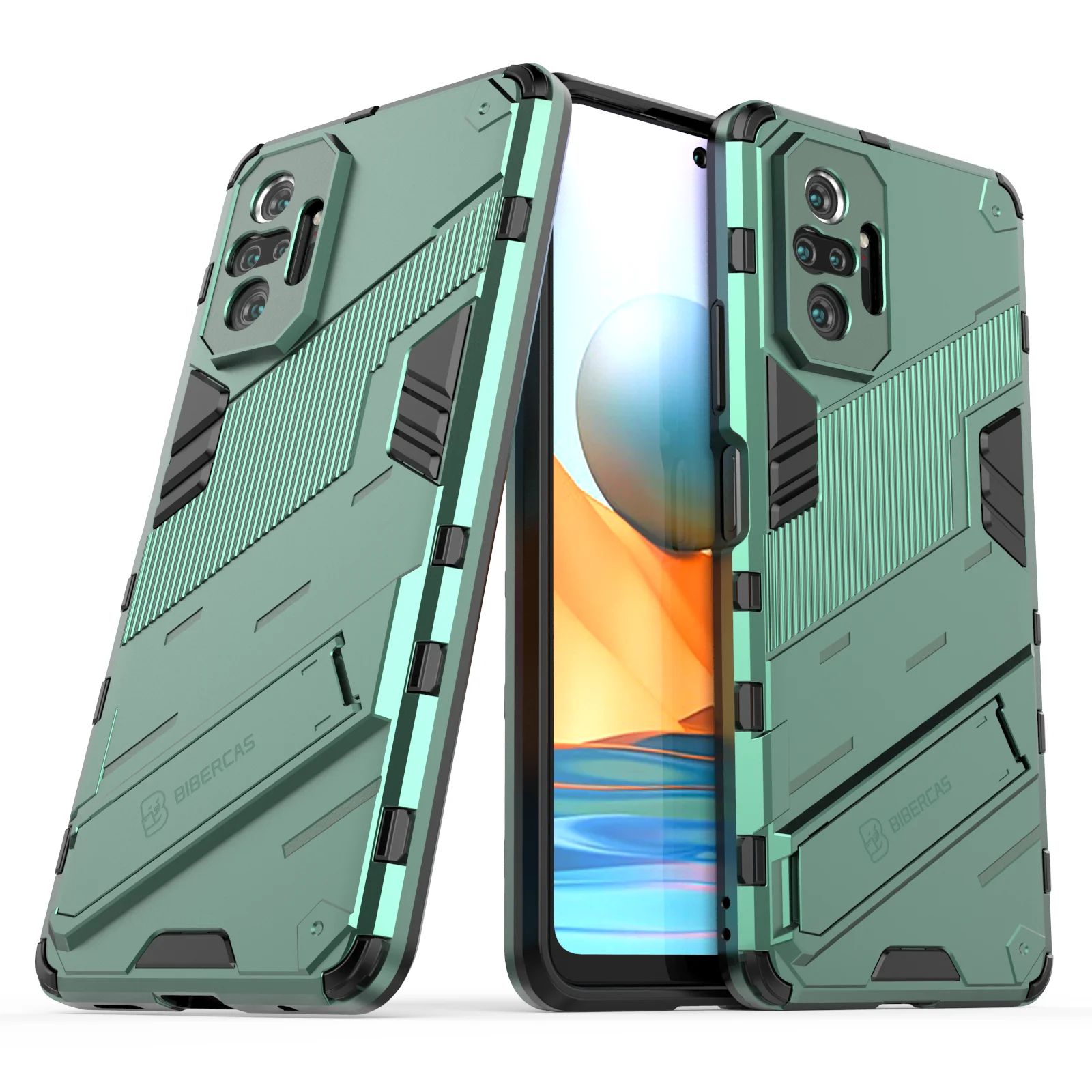 

Fashion Shockproof Phone Case For Xiaomi Redmi Poco Note 9 9S 10 10S X3 F3 Pro Max NFC GT 4G 5G Kickstand Protection Back Cover