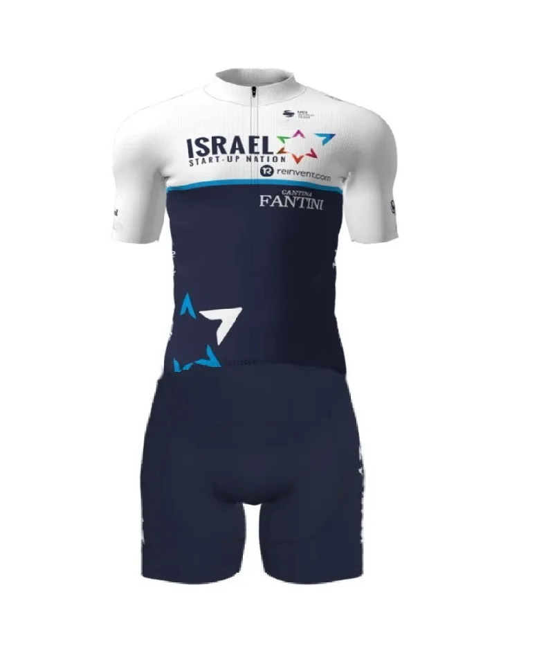 

MEN'S CYCLING WEAR CYCLING JERSEY BODY SUIT SKINSUIT WITH POWER BAND 2021 ISRAEL START UP NATION TEAM GEL PAD SIZE XS-4XL