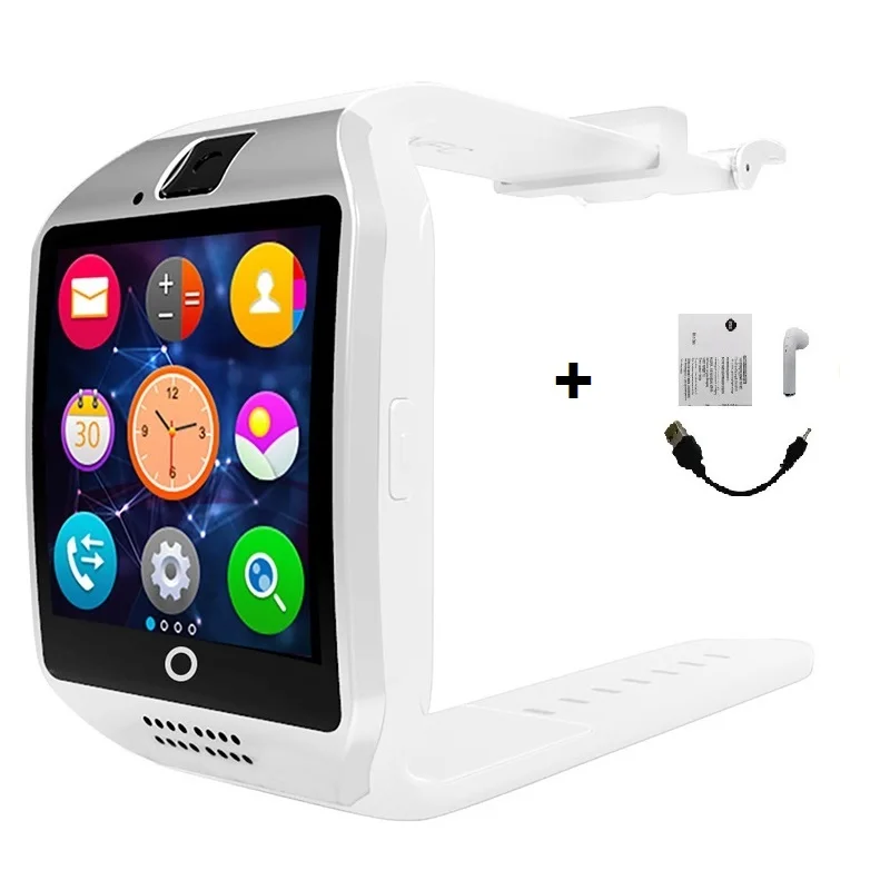 Stepfly Bluetooth Смарт часы Q18 с камерой Facebook Whatsapp Twitter Синхронизация SMS Smartwatch поддержка sim-карты TF для IOS Android - Цвет: White with BT