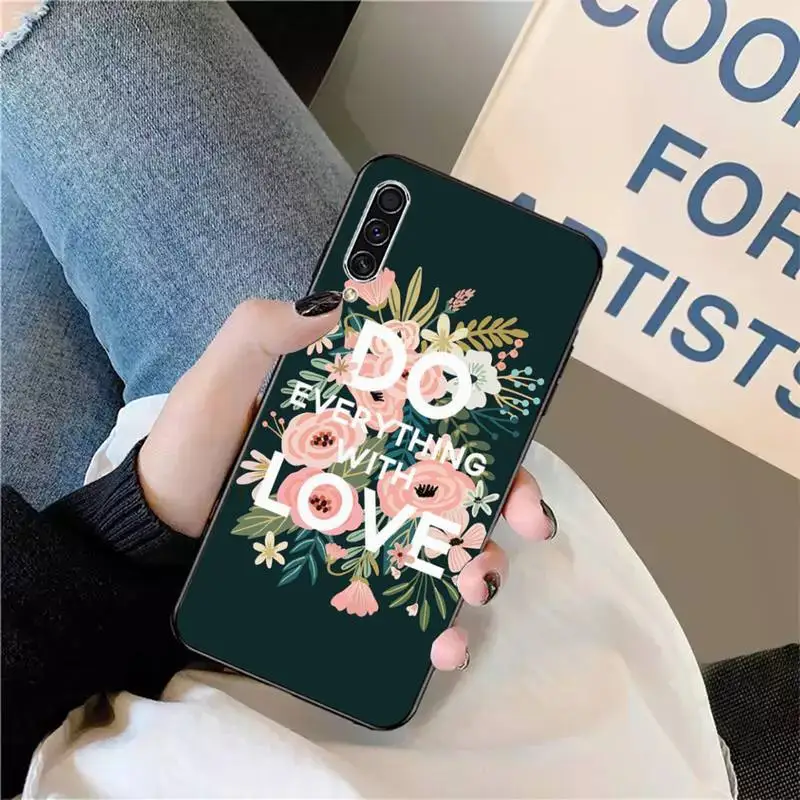 

Beautiful flower Interesting text art Phone Case For Samsung galaxy S 9 10 20 A 10 21 30 31 40 50 51 71 s note 20 j 4 2018 plus