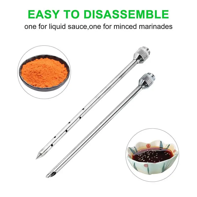 Гриль 2-унций маринада приправа инжектор индейки инъекторы мяса нержавеющая