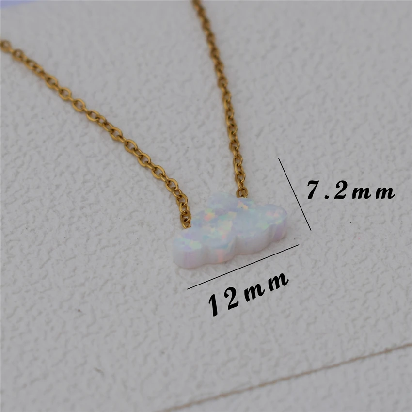 Женское ожерелье с подвеской в виде облака из белого опала | Украшения и