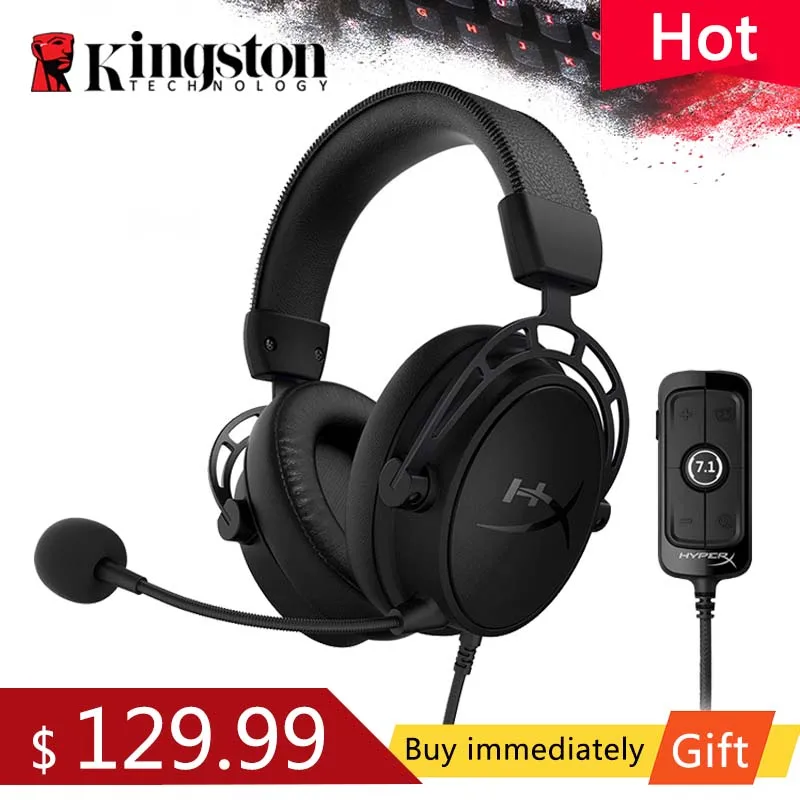 Игровая гарнитура Kingston HyperX Cloud Alpha S объемный звук 7 1 с микрофоном для киберспорта