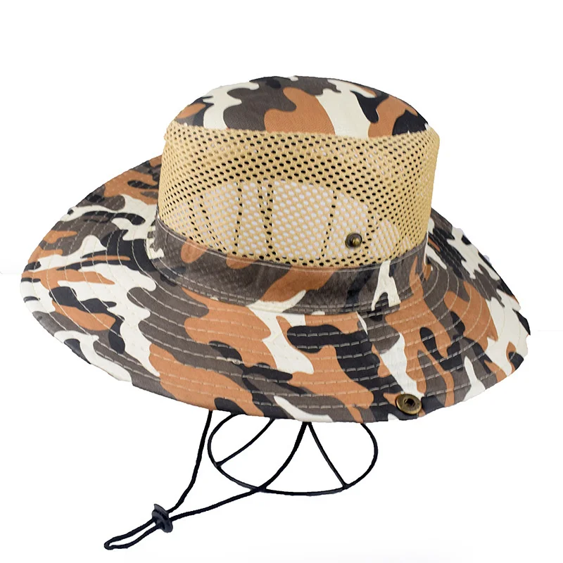 

Kpop Wide Brim Camouflage Bucket Hats Women Men Foldable Mesh Breathable Fisherman Cap Sombreros De Cubo Gorras Bonnet Casquette