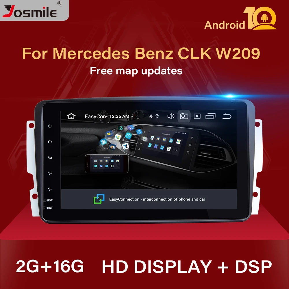 Автомобильный мультимедийный плеер 2 din Android 10 GPS для Mercedes Benz CLK W209 W203 W463 W208 головное