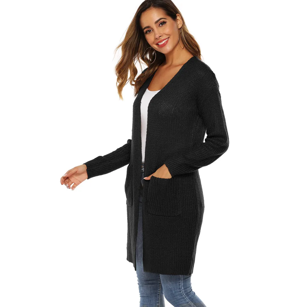 2019 Women Long Sleeve Knitting Open Cape Casual Coat Kimono Jacket Knitwear Cardigan Dropshipping45 Female Elegant Jumper |