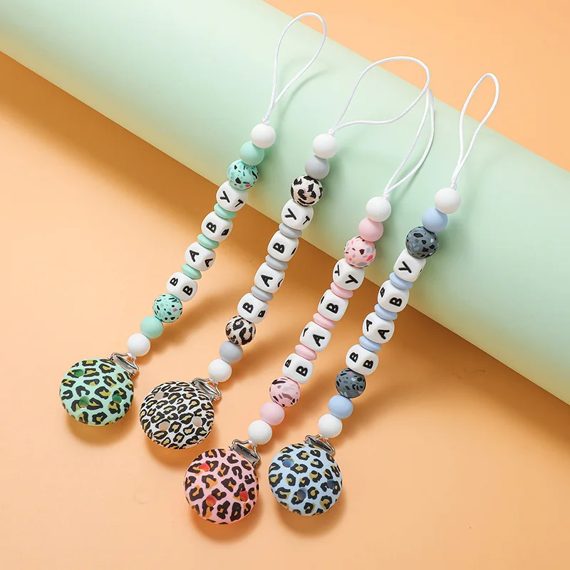 

TYRU.HU Personalized Name Baby Pacifier Clips Cartoons Pacifier Chain Holder for Baby Teething Soother Chew Toy Dummy Clips DIY