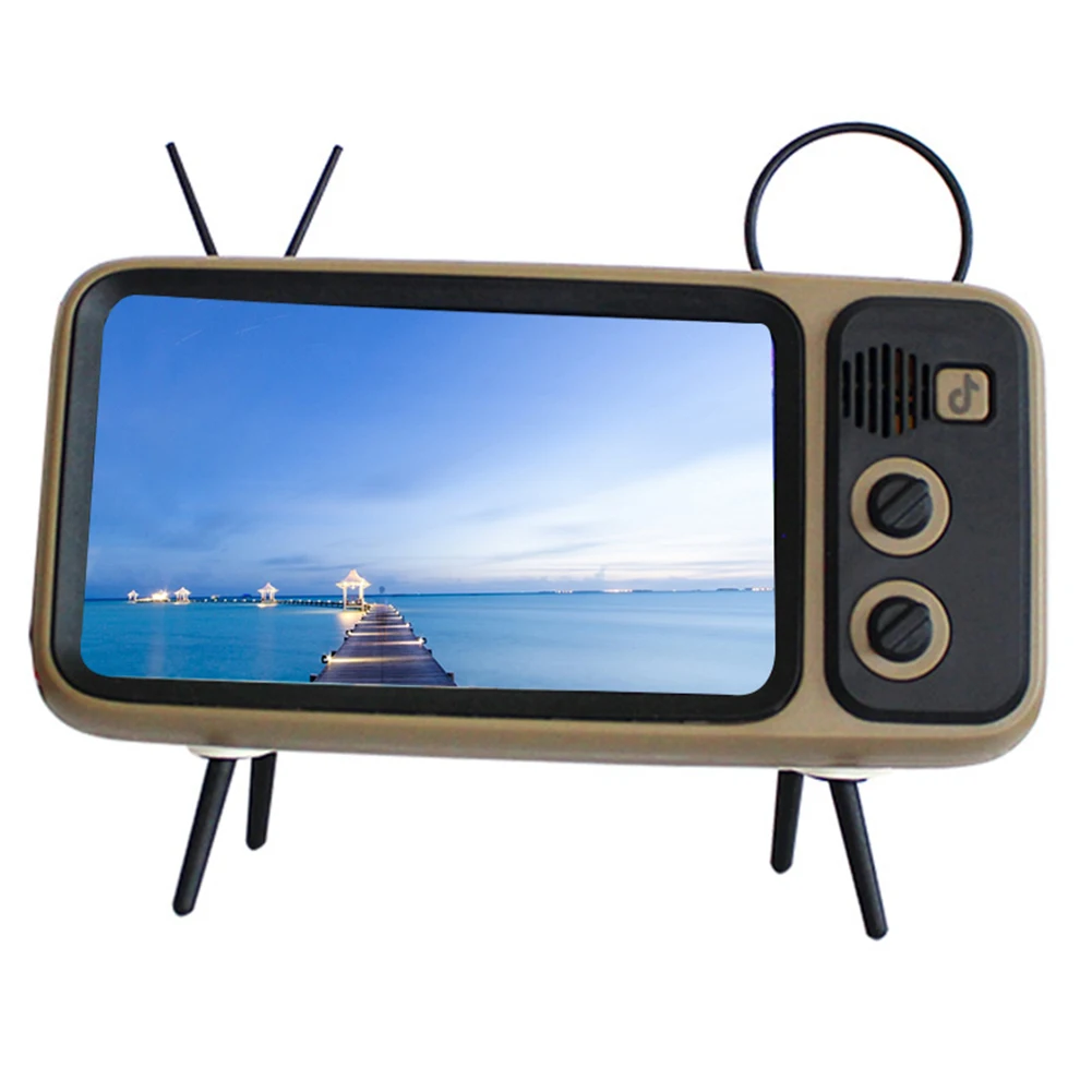 Ретро Bluetooth динамик держатель для телефона Настольный Televison дизайн Мобильный