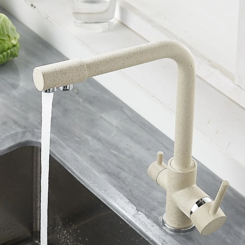 

Kitchen Filtered Faucet Balck with Dot Brass Purifier Faucet Dual Sprayer Drinking Water Tap Vessel Sink Mixer Tap Torneira